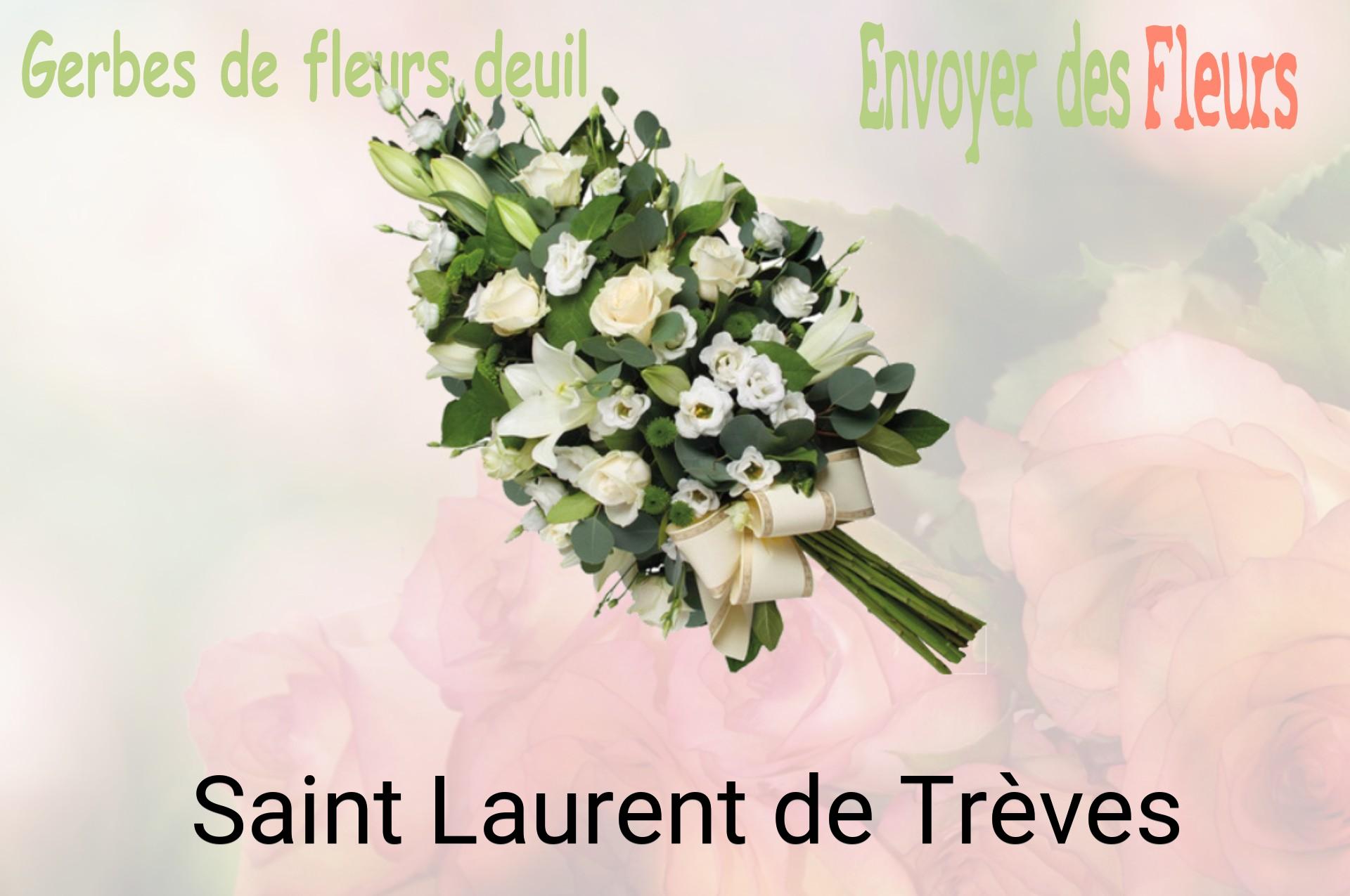 Gerbe de fleurs de deuil livrée à Saint-Laurent-de-Trèves